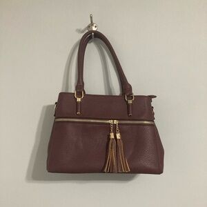 Maroon Satchel Purse Spacious